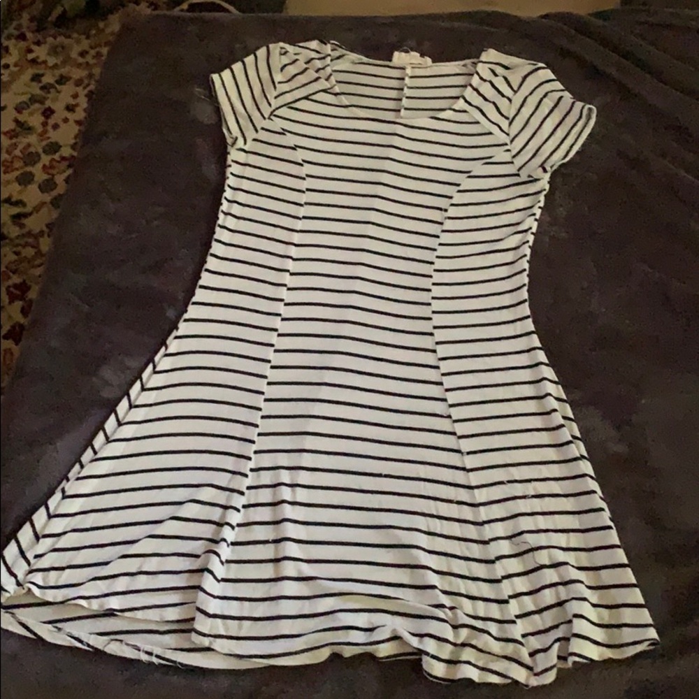 Black and white striped dress